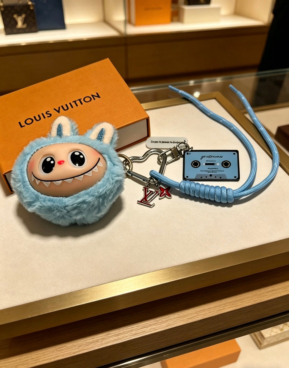 Martin Graham keychain in polished metal-tone – styled product view