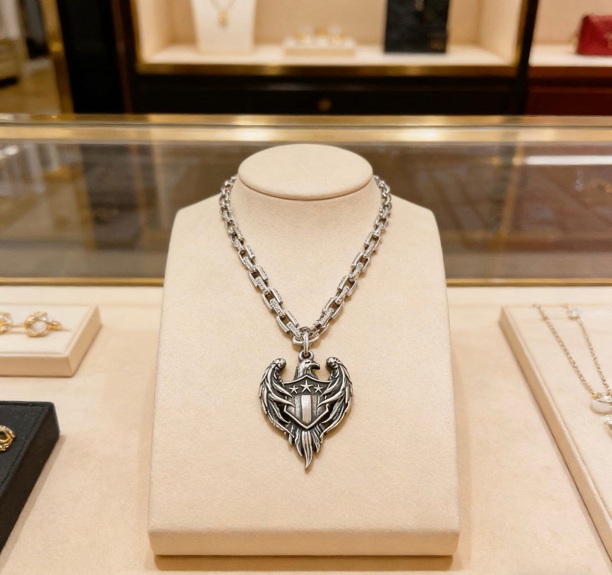 Martin Graham pendant necklace in polished metal-tone – main product view
