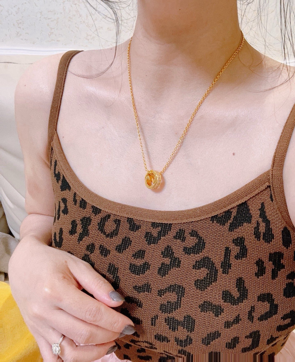 Martin Graham pendant necklace in polished metal-tone – detail view