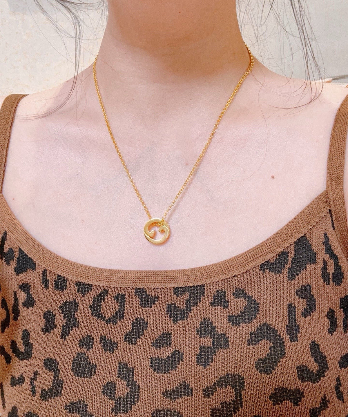 Martin Graham pendant necklace in polished metal-tone – styled product view