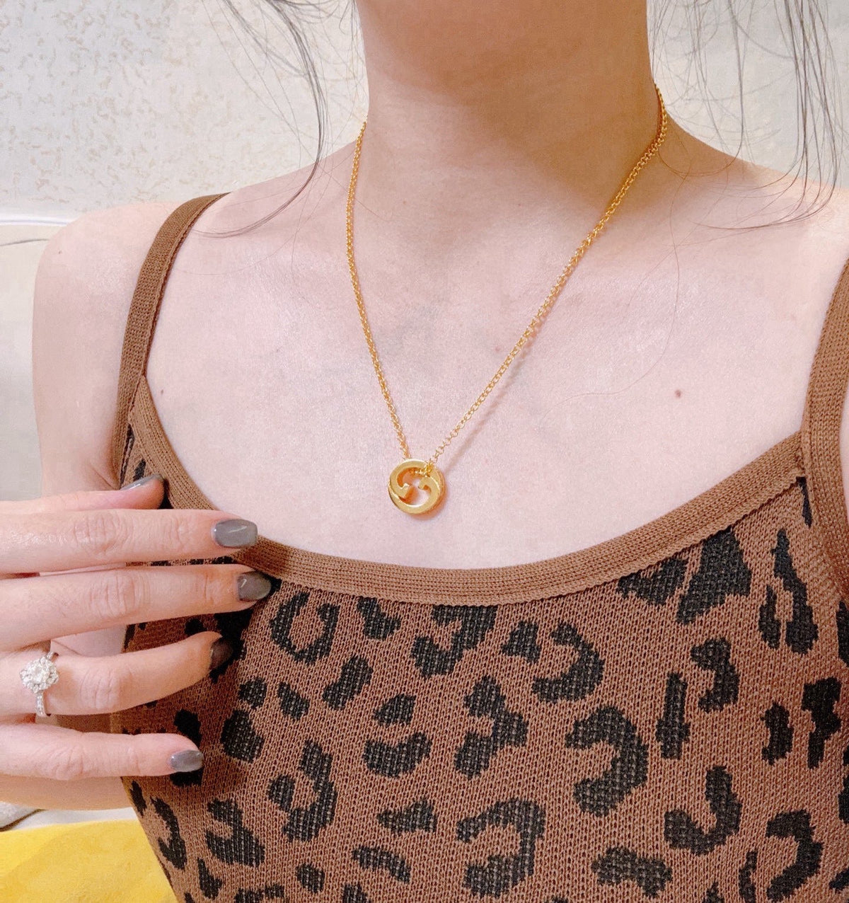Martin Graham pendant necklace in polished metal-tone – detail view