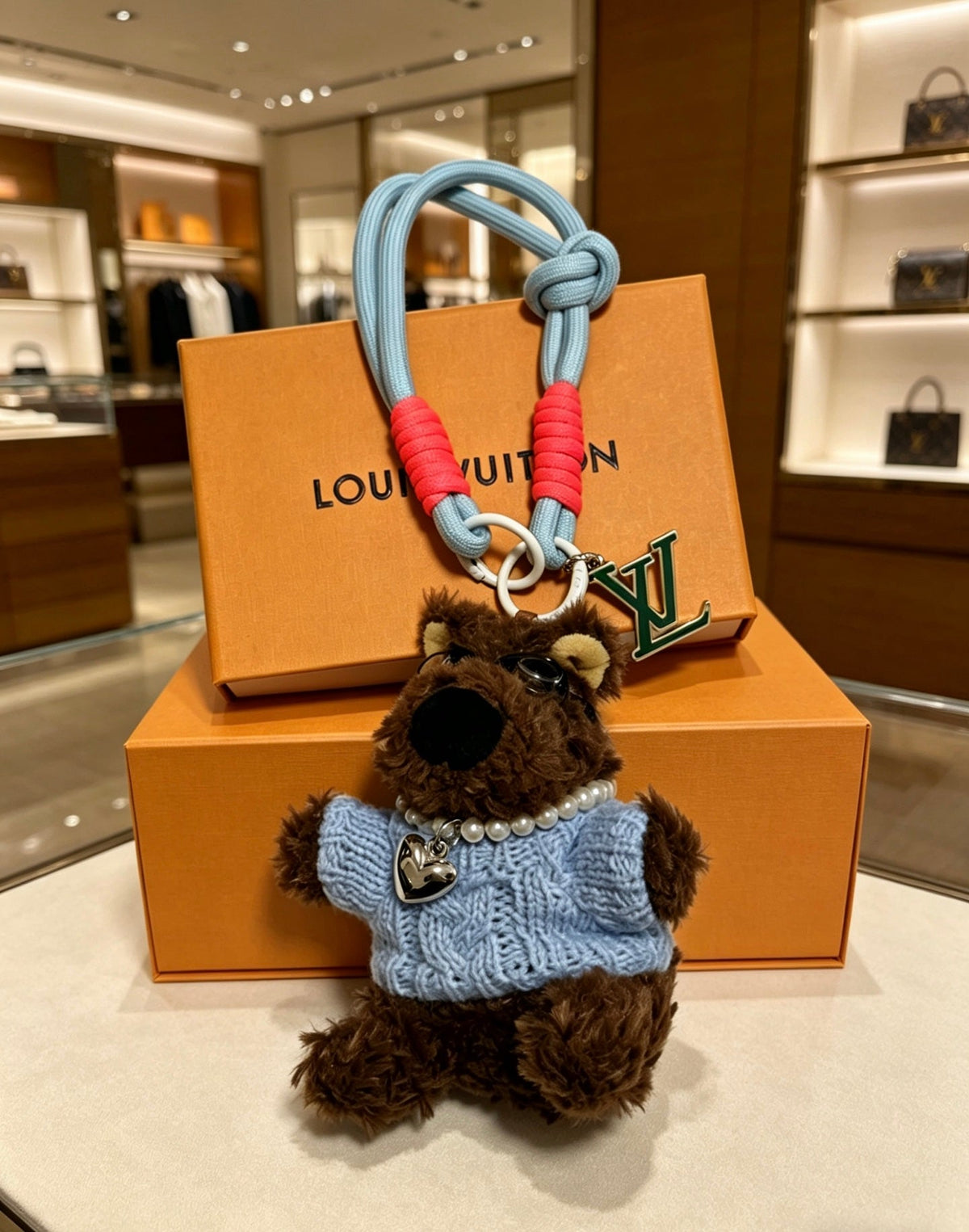 Martin Graham keychain in polished metal-tone – close-up detail