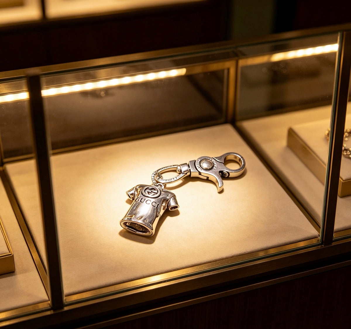 Martin Graham keychain in polished metal-tone – front product view