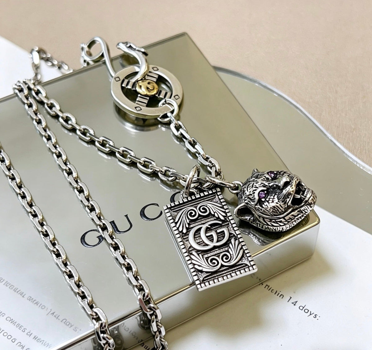 Martin Graham pendant necklace in polished metal-tone – main product view