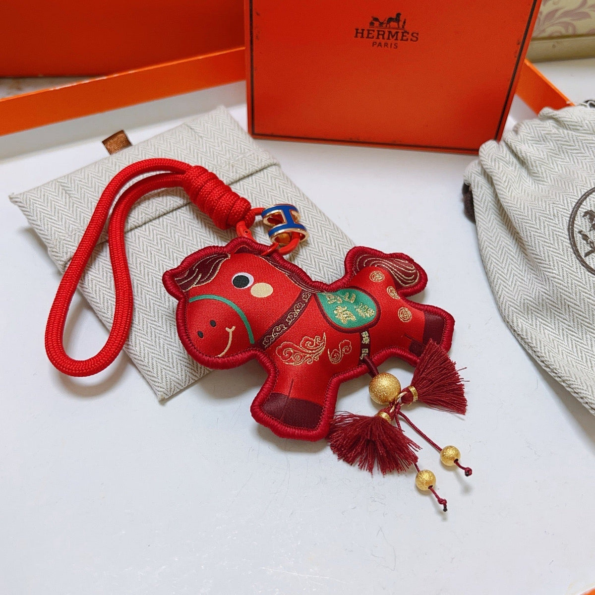 Martin Graham keychain in polished metal-tone – styled product view