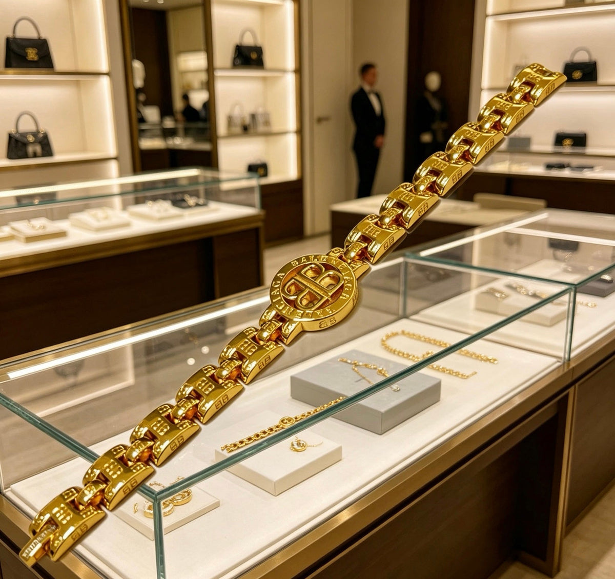 Martin Graham bracelet in polished metal-tone – front product view