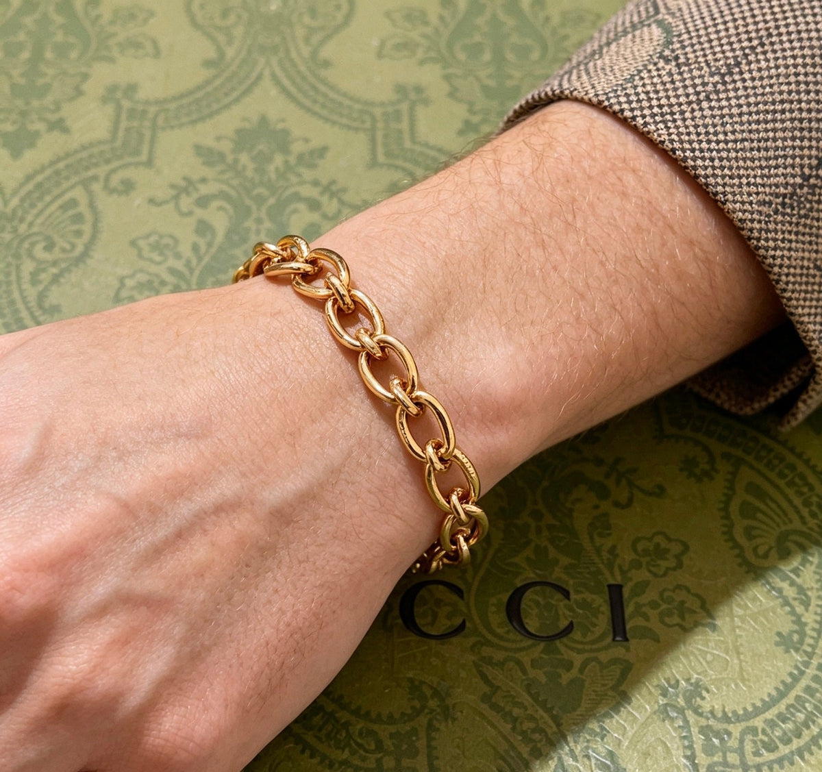 Martin Graham bracelet in polished metal-tone – styled product view