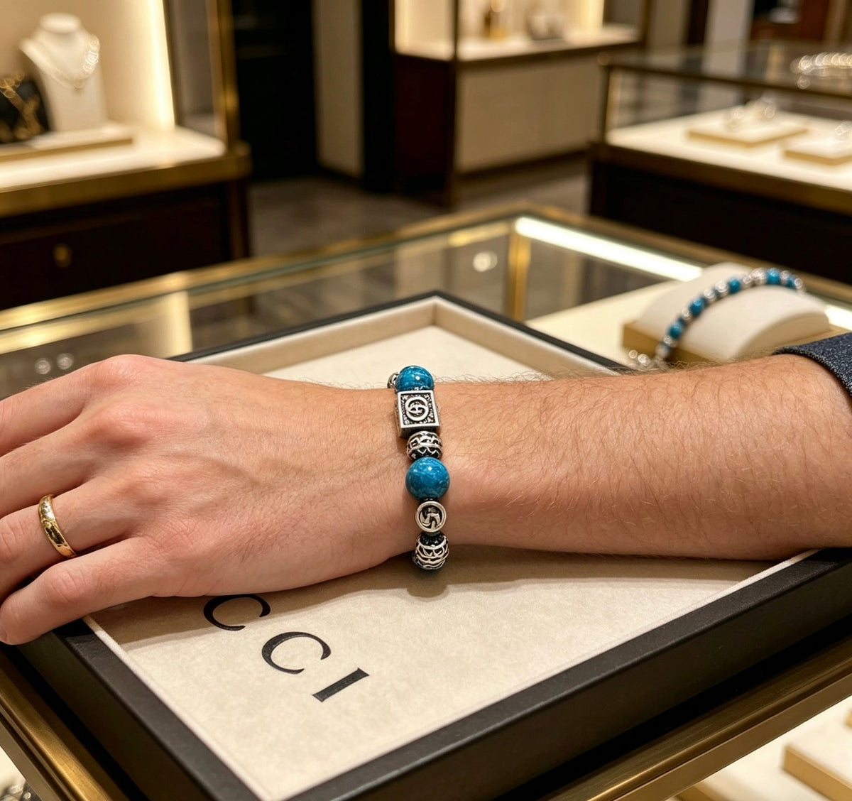 Martin Graham bracelet in polished metal-tone – front product view