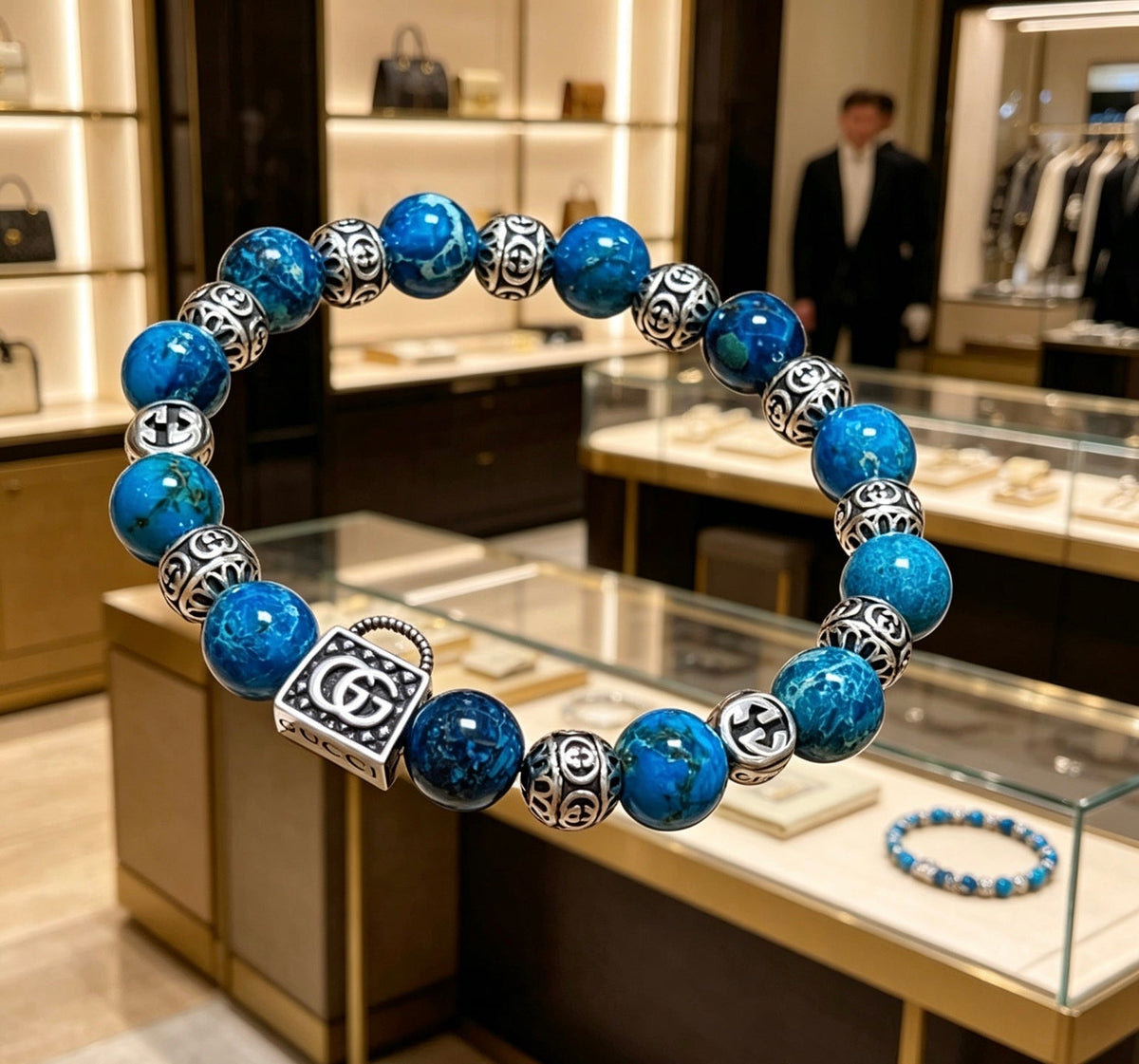Martin Graham bracelet in polished metal-tone – side detail