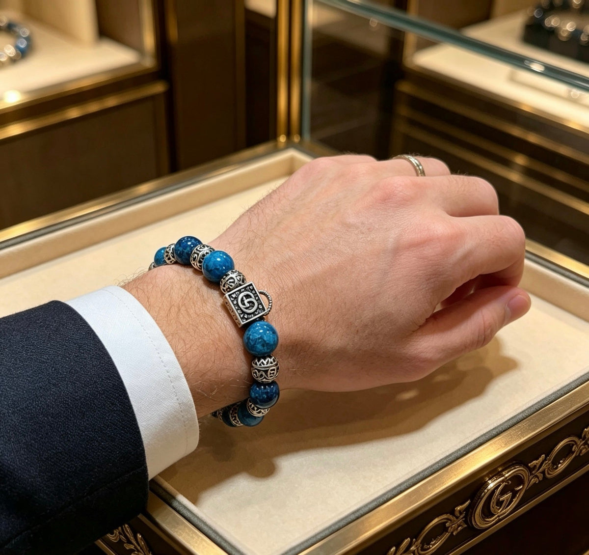 Martin Graham bracelet in polished metal-tone – styled product view