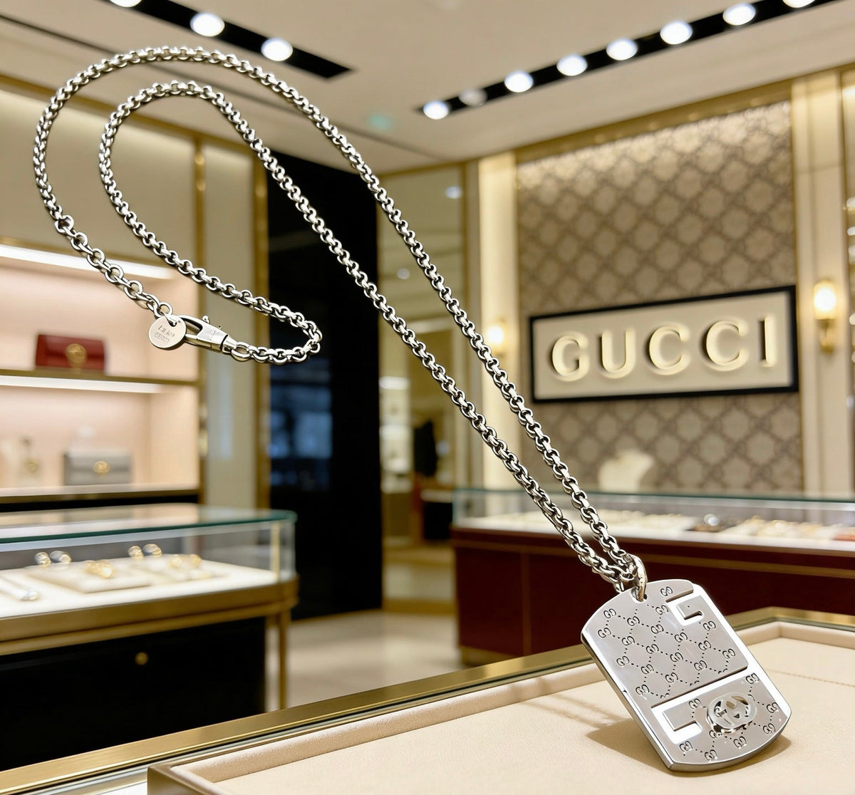 Martin Graham pendant necklace in polished metal-tone – main product view