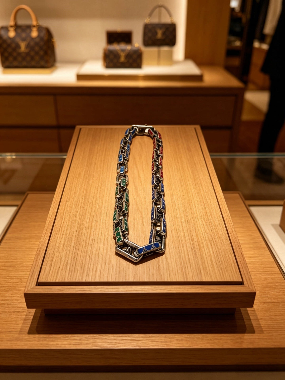 Martin Graham pendant necklace in polished metal-tone – styled product view