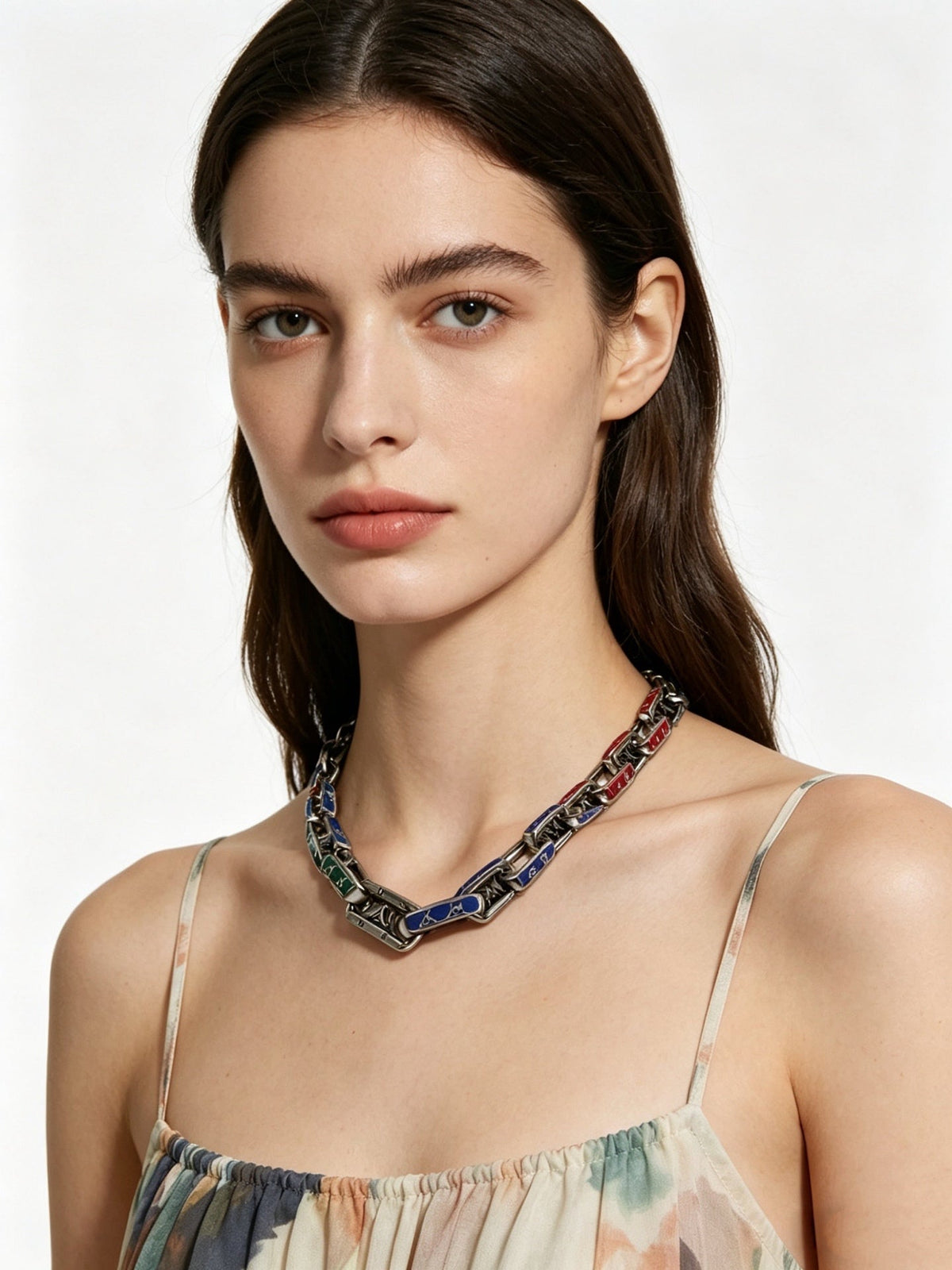 Martin Graham pendant necklace in polished metal-tone – detail view