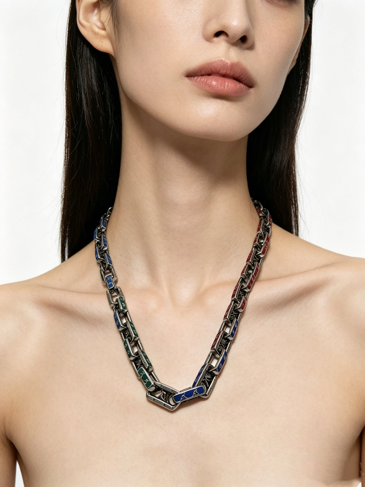 Martin Graham pendant necklace in polished metal-tone – front product view
