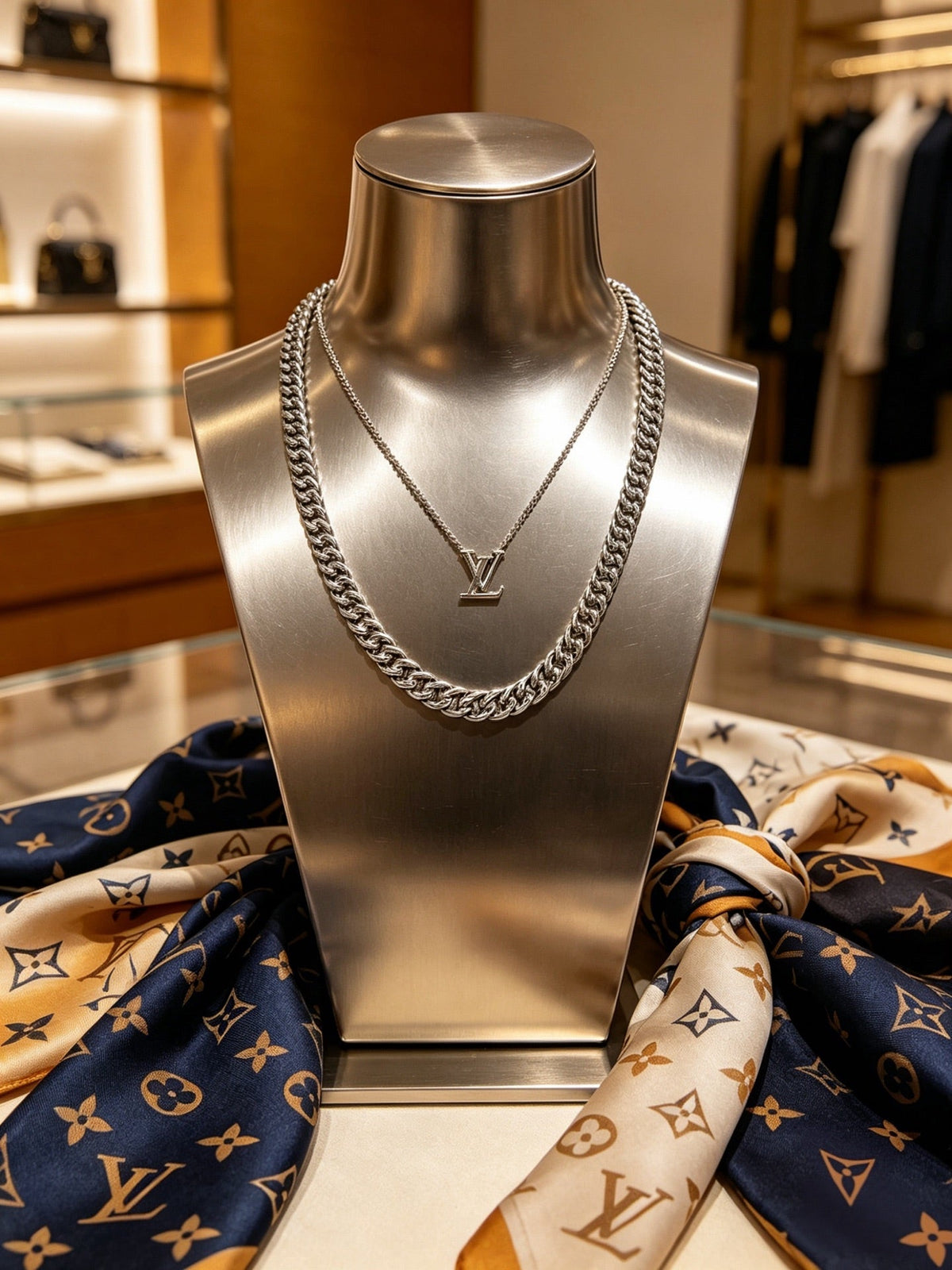 Martin Graham pendant necklace in polished metal-tone – main product view