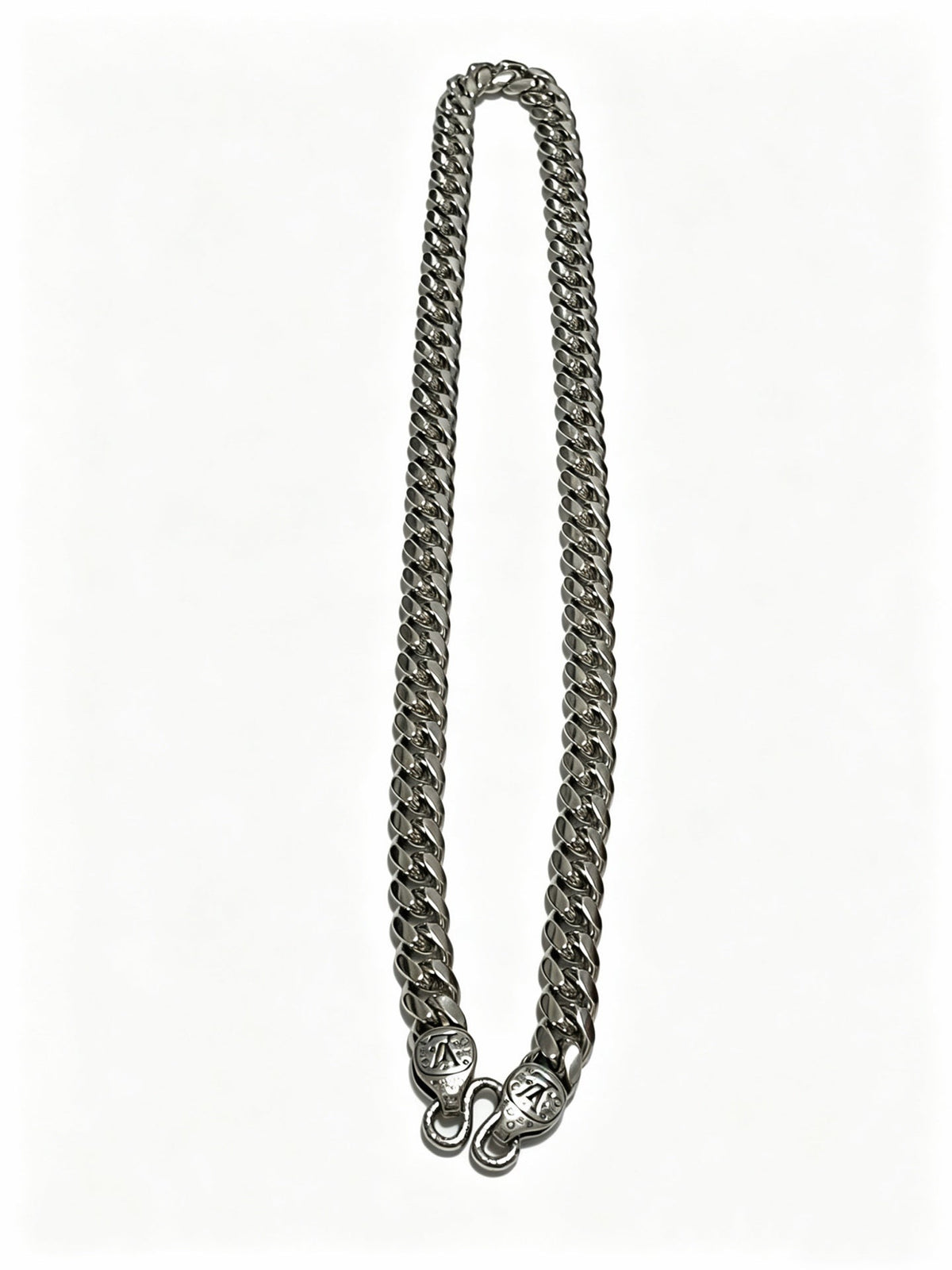Martin Graham pendant necklace in polished metal-tone – front product view