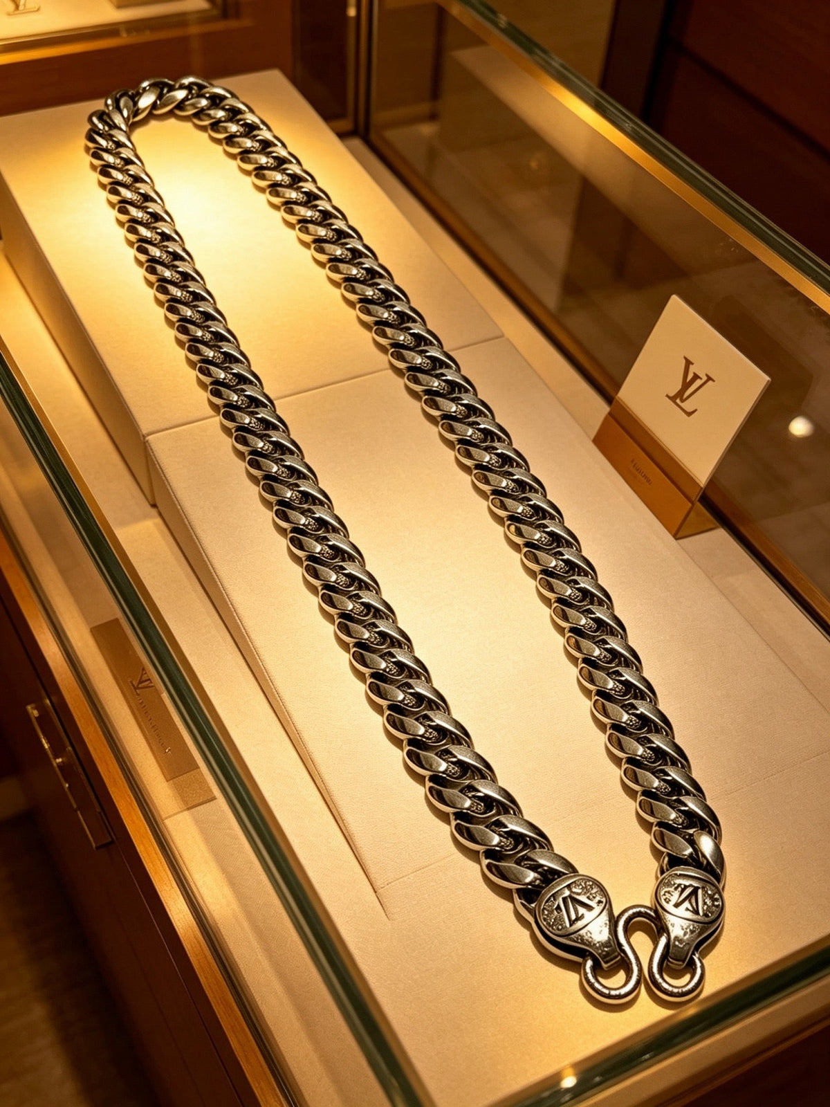 Martin Graham pendant necklace in polished metal-tone – styled product view