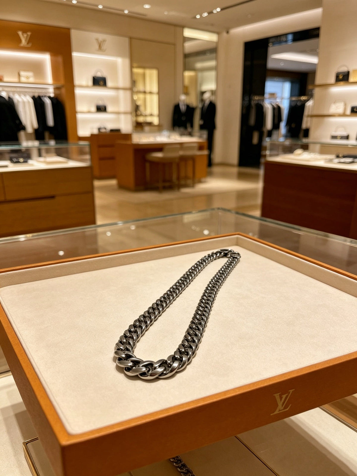 Martin Graham pendant necklace in polished metal-tone – front product view