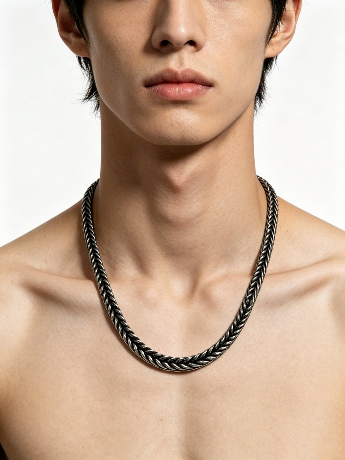 Martin Graham pendant necklace in polished metal-tone – front product view