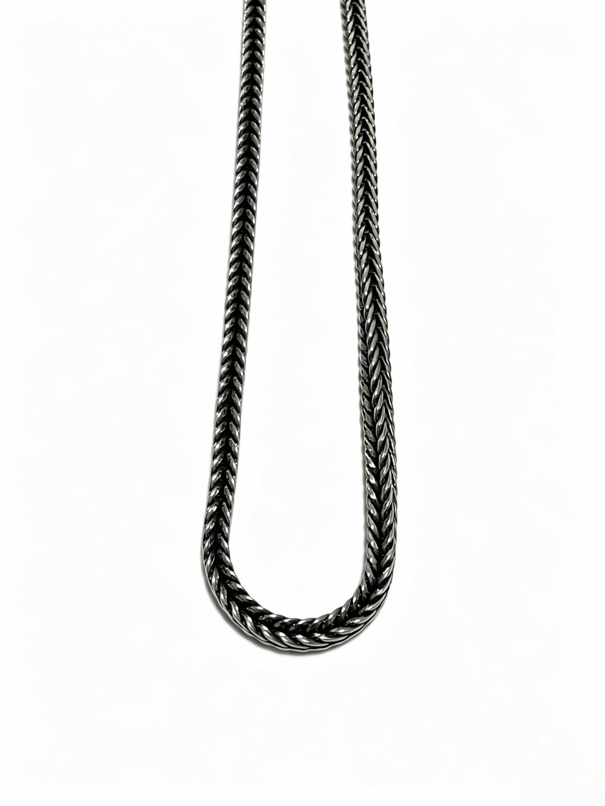 Martin Graham pendant necklace in polished metal-tone – side detail