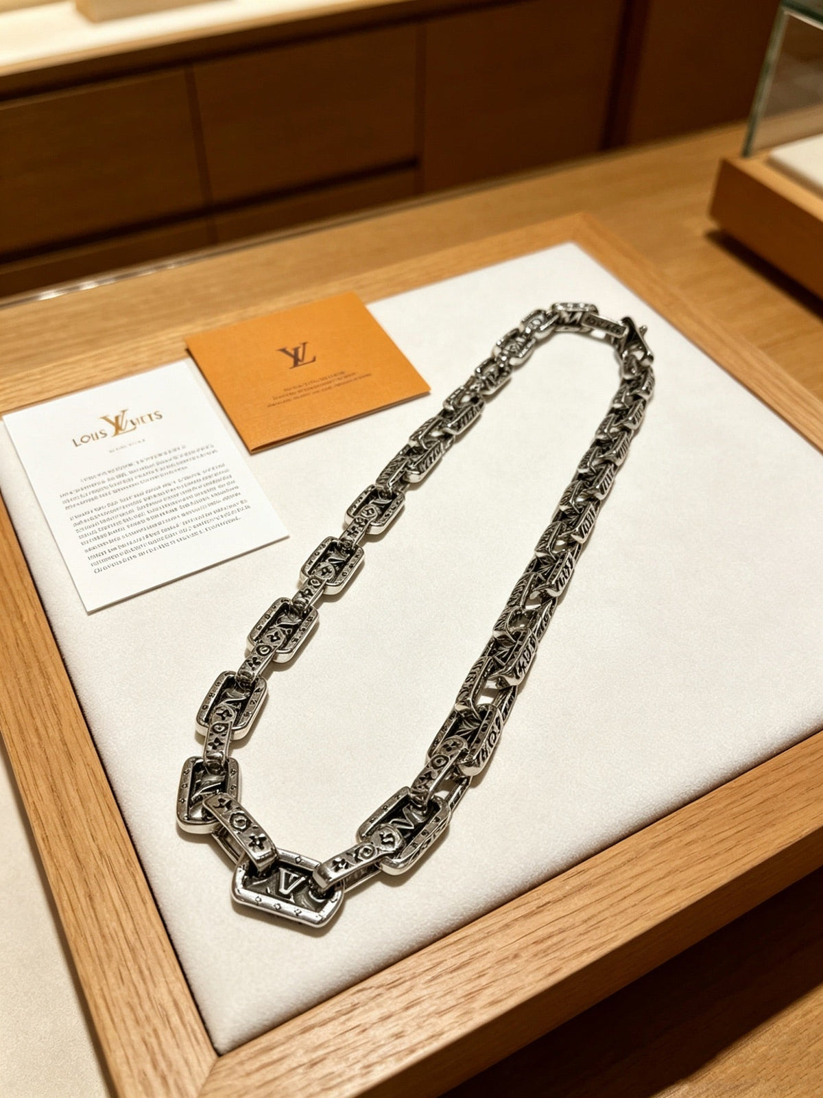 Martin Graham pendant necklace in polished metal-tone – styled product view