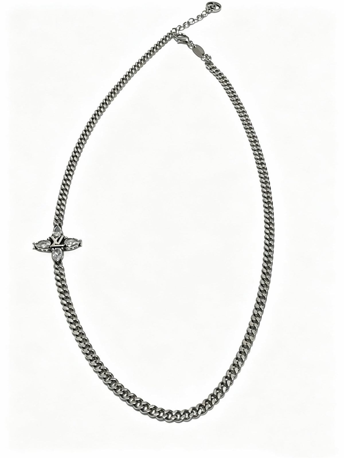 Martin Graham pendant necklace in polished metal-tone – front product view
