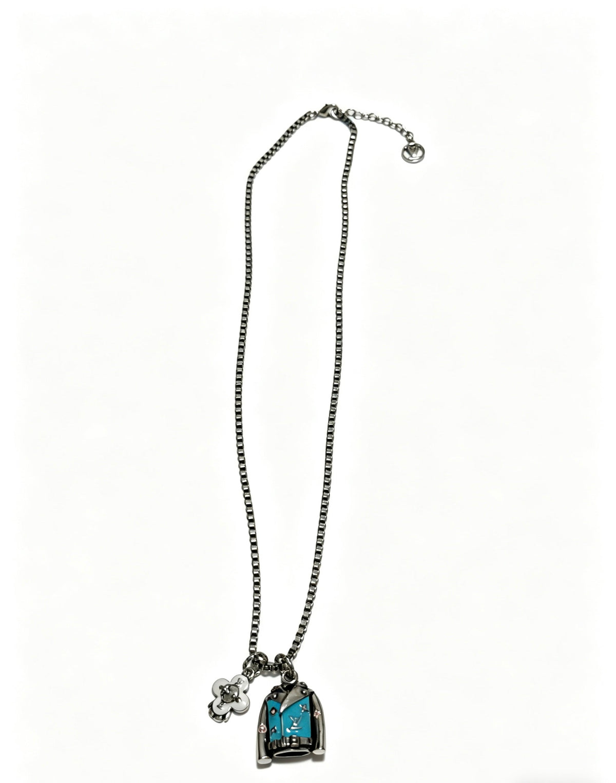 Martin Graham pendant necklace in polished metal-tone – detail view