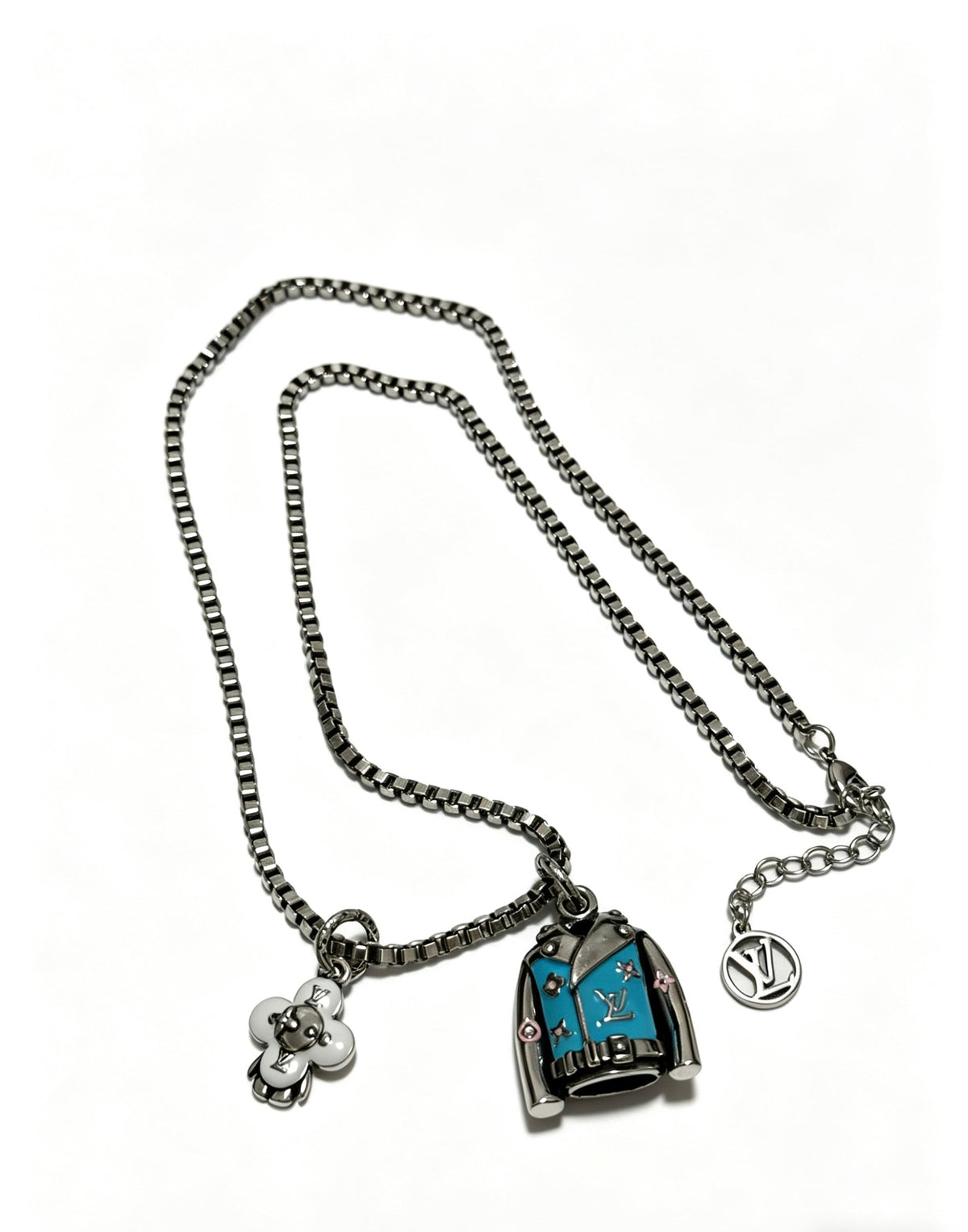 Martin Graham pendant necklace in polished metal-tone – front product view