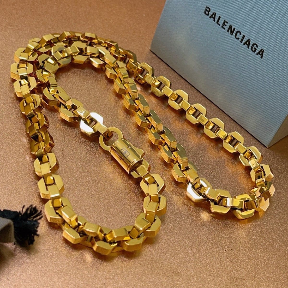 Martin Graham pendant necklace in polished metal-tone – front product view