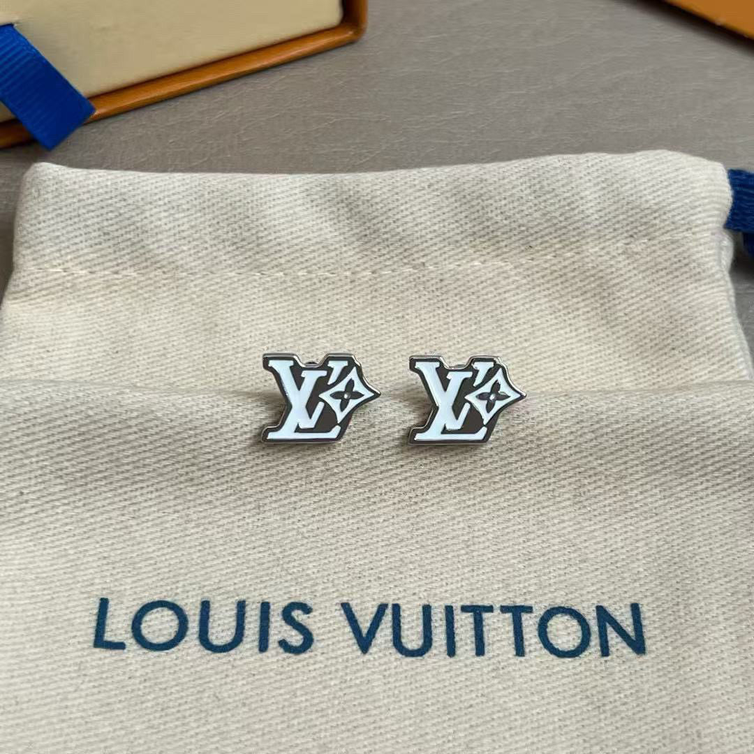 Martin Graham stud earrings in polished metal-tone – front product view