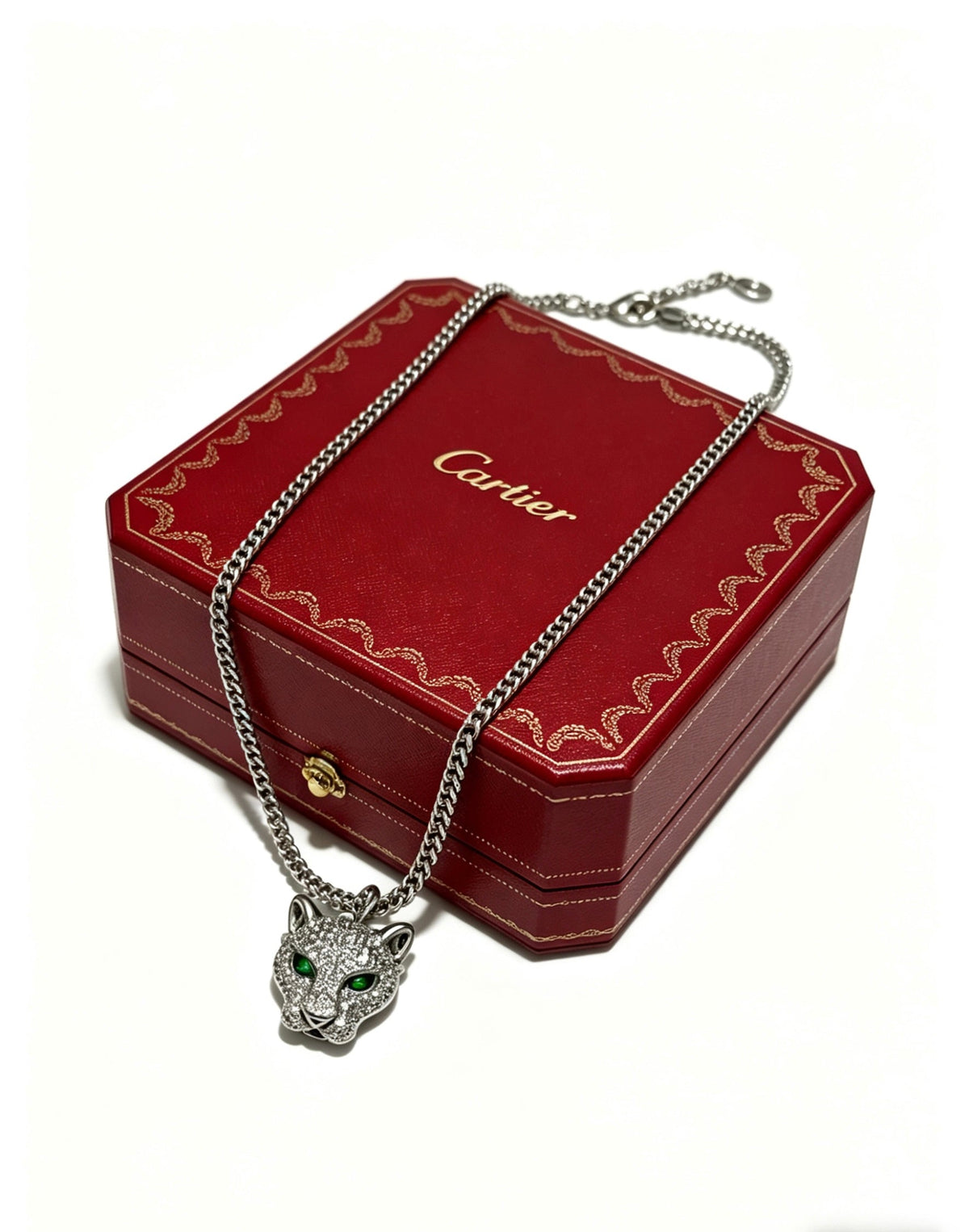 Martin Graham pendant necklace in polished metal-tone – front view