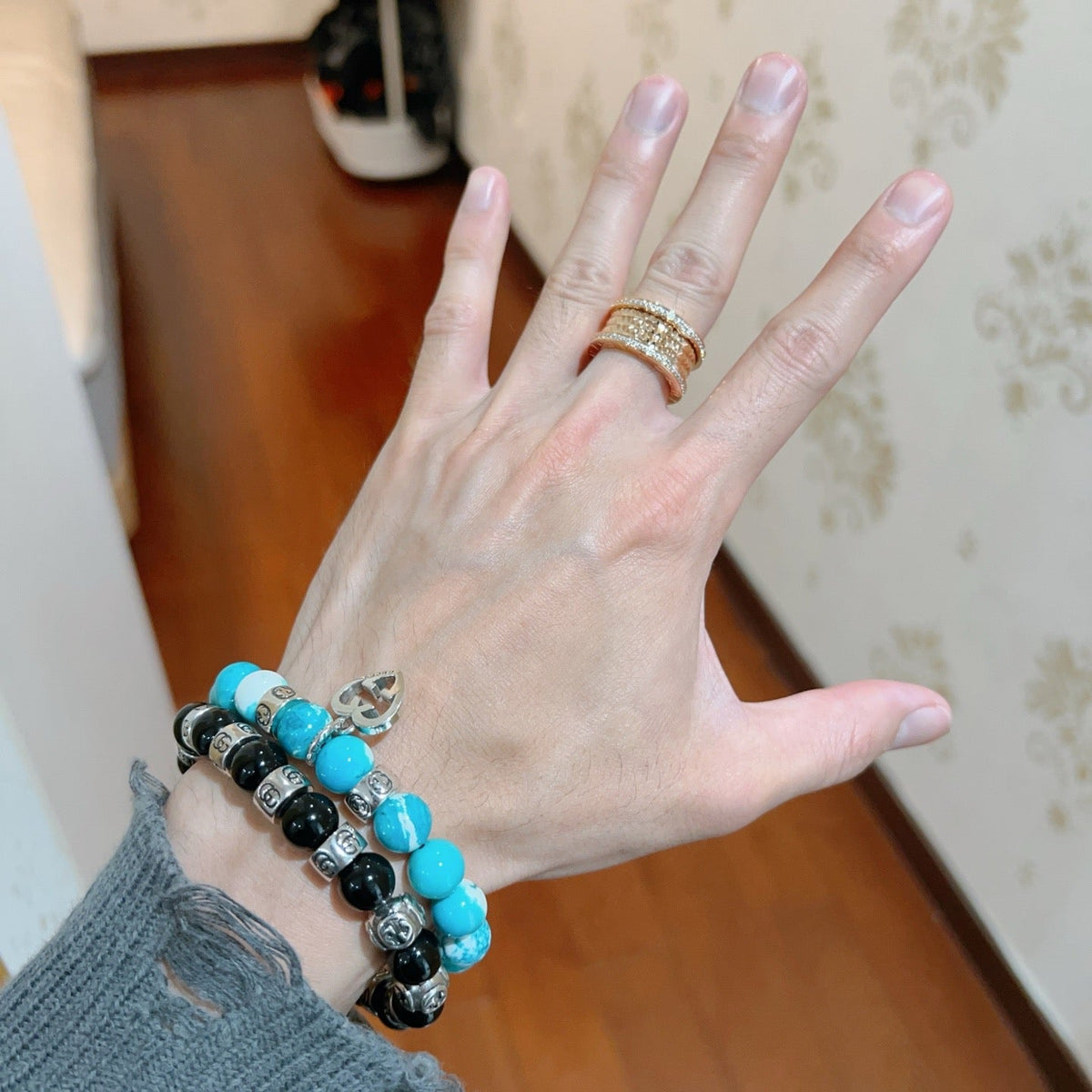 Martin Graham ring in polished metal-tone – styled product view