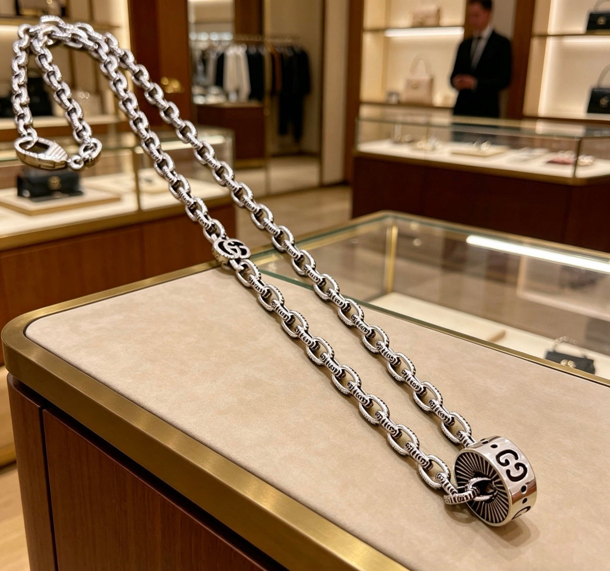 Martin Graham pendant necklace in polished metal-tone – main product view