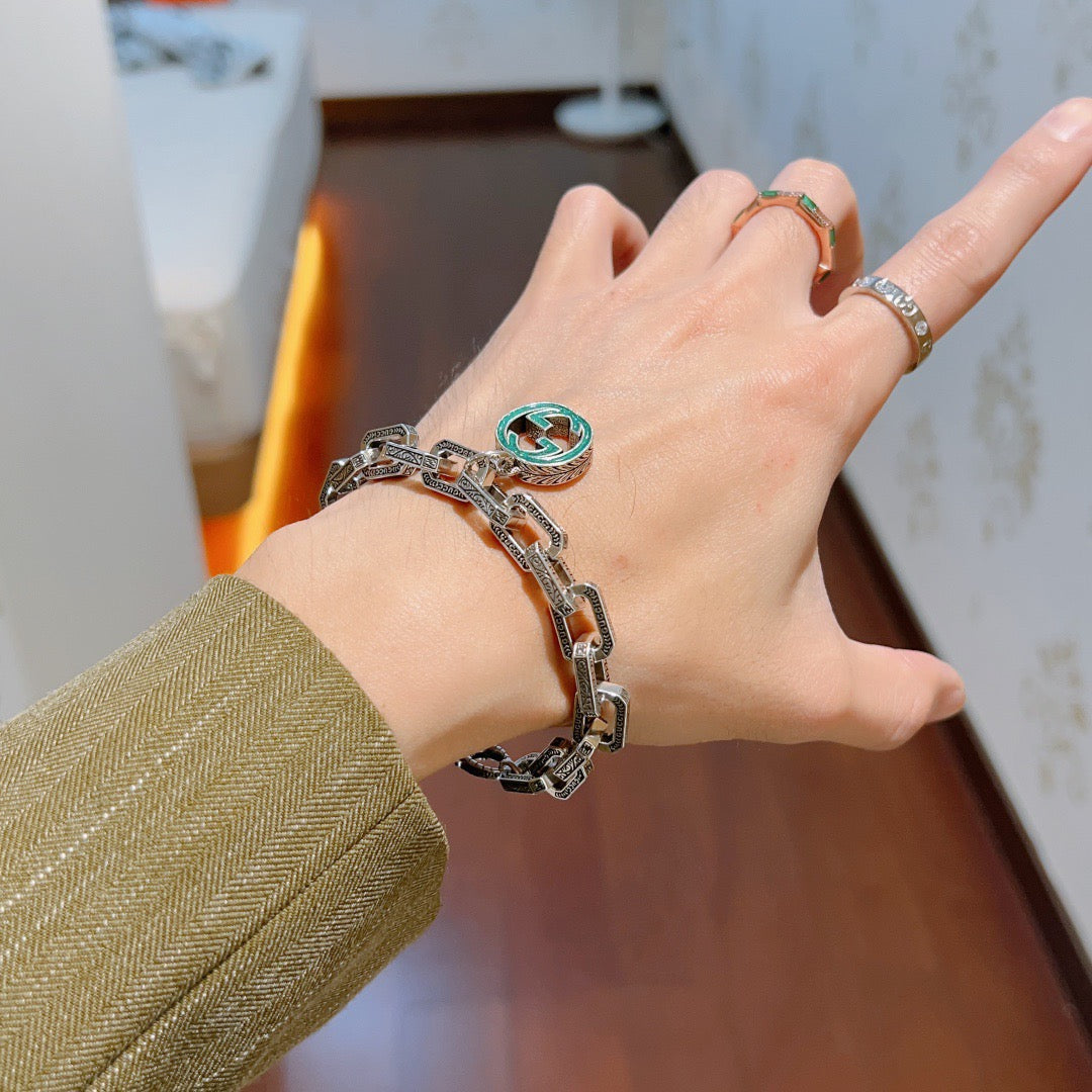 Martin Graham bracelet in polished metal-tone – styled product view