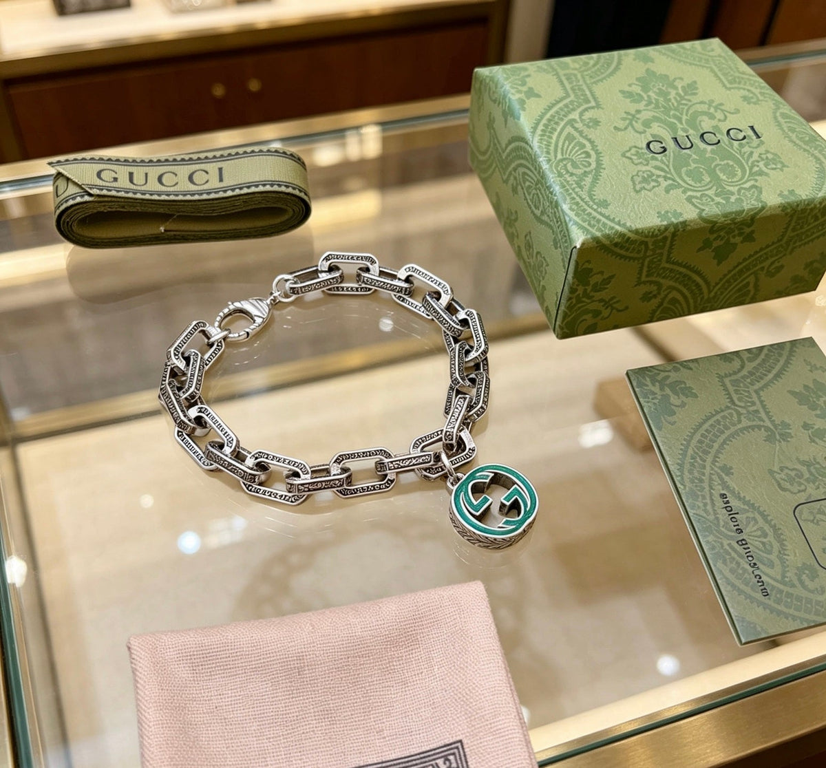 Martin Graham bracelet in polished metal-tone – front product view