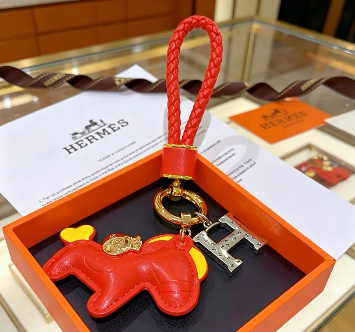 Martin Graham keychain in polished metal-tone – styled product view