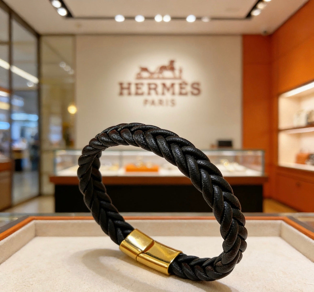 Martin Graham bangle in polished metal-tone – front product view