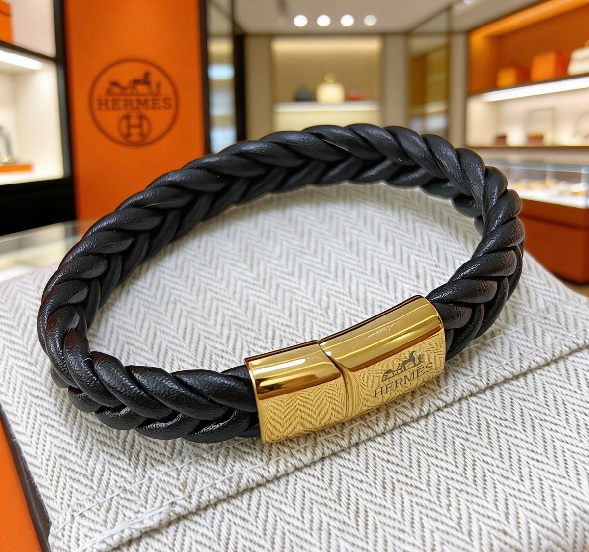 Martin Graham bangle in polished metal-tone – front product view