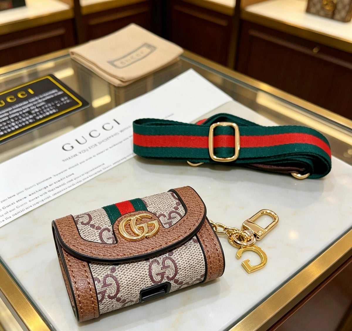 Martin Graham keychain in polished metal-tone – styled product view