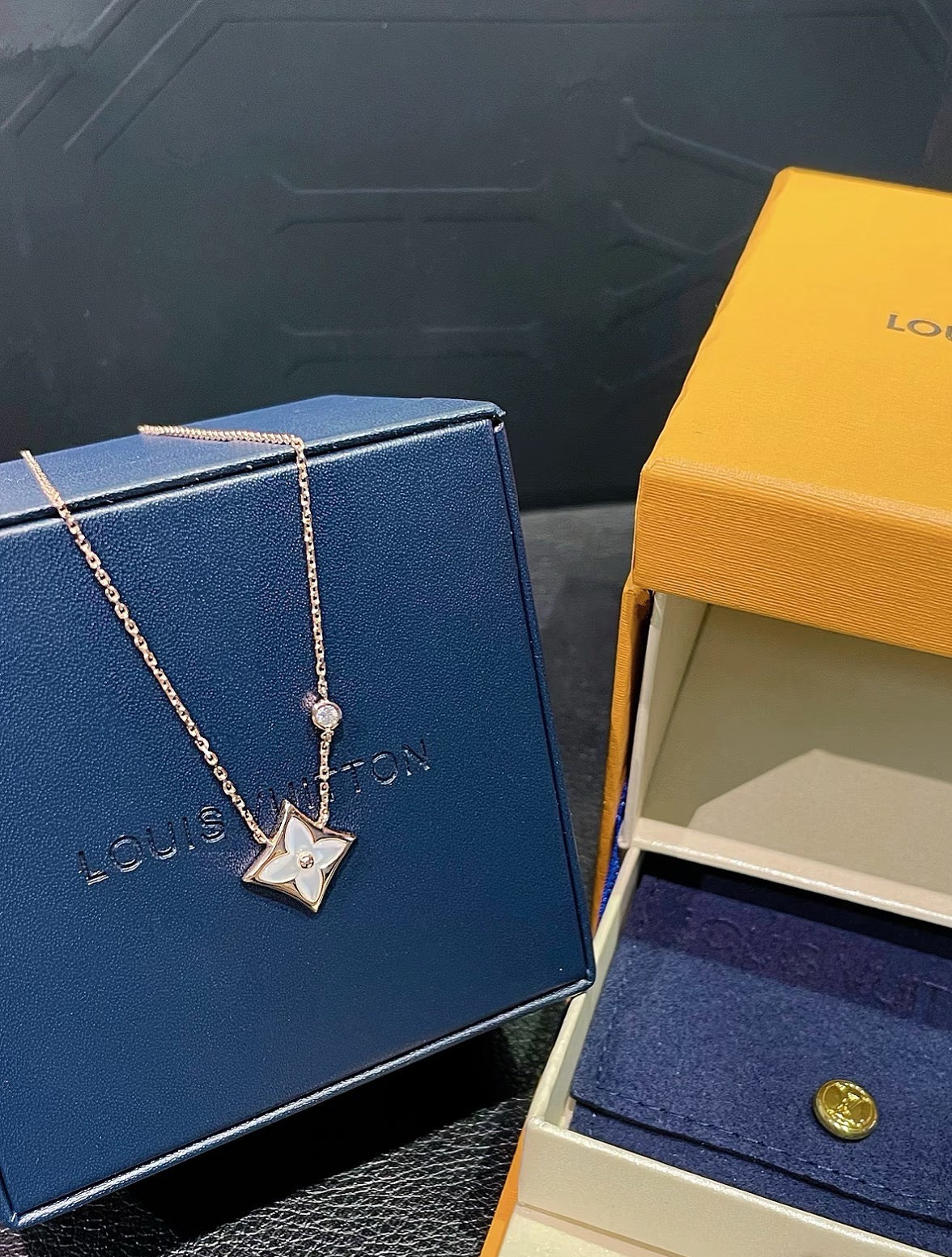 Martin Graham pendant necklace in polished metal-tone – styled product view
