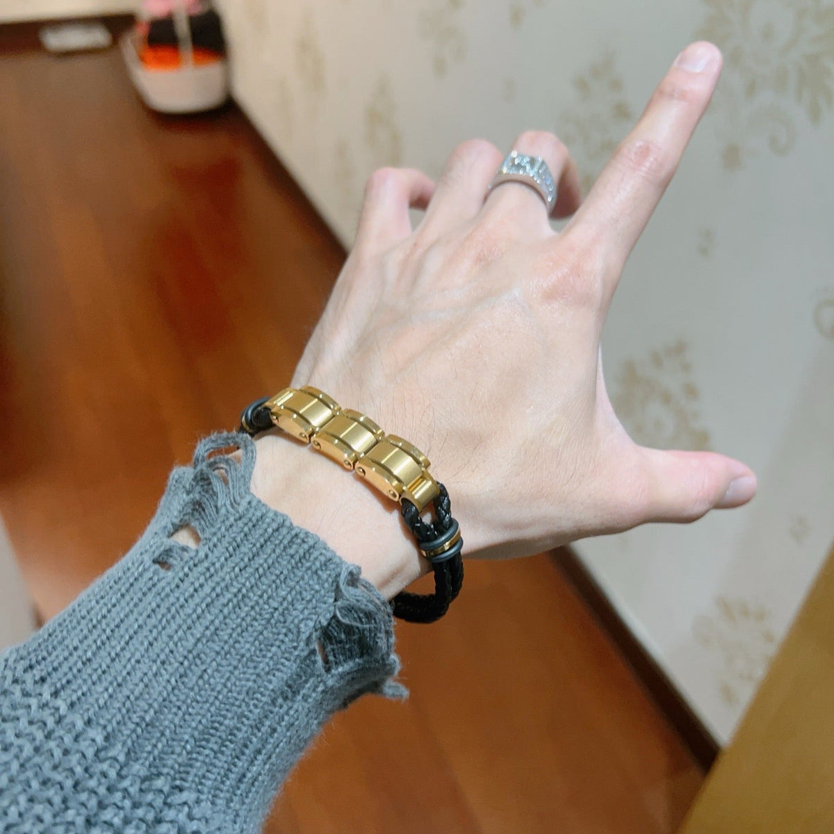 Martin Graham bangle in polished metal-tone – main product view