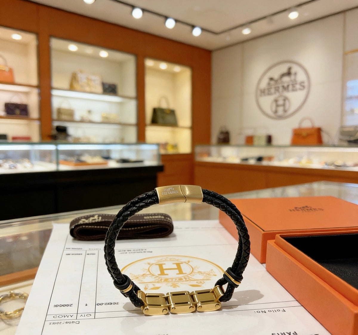 Martin Graham bangle in polished metal-tone – styled product view