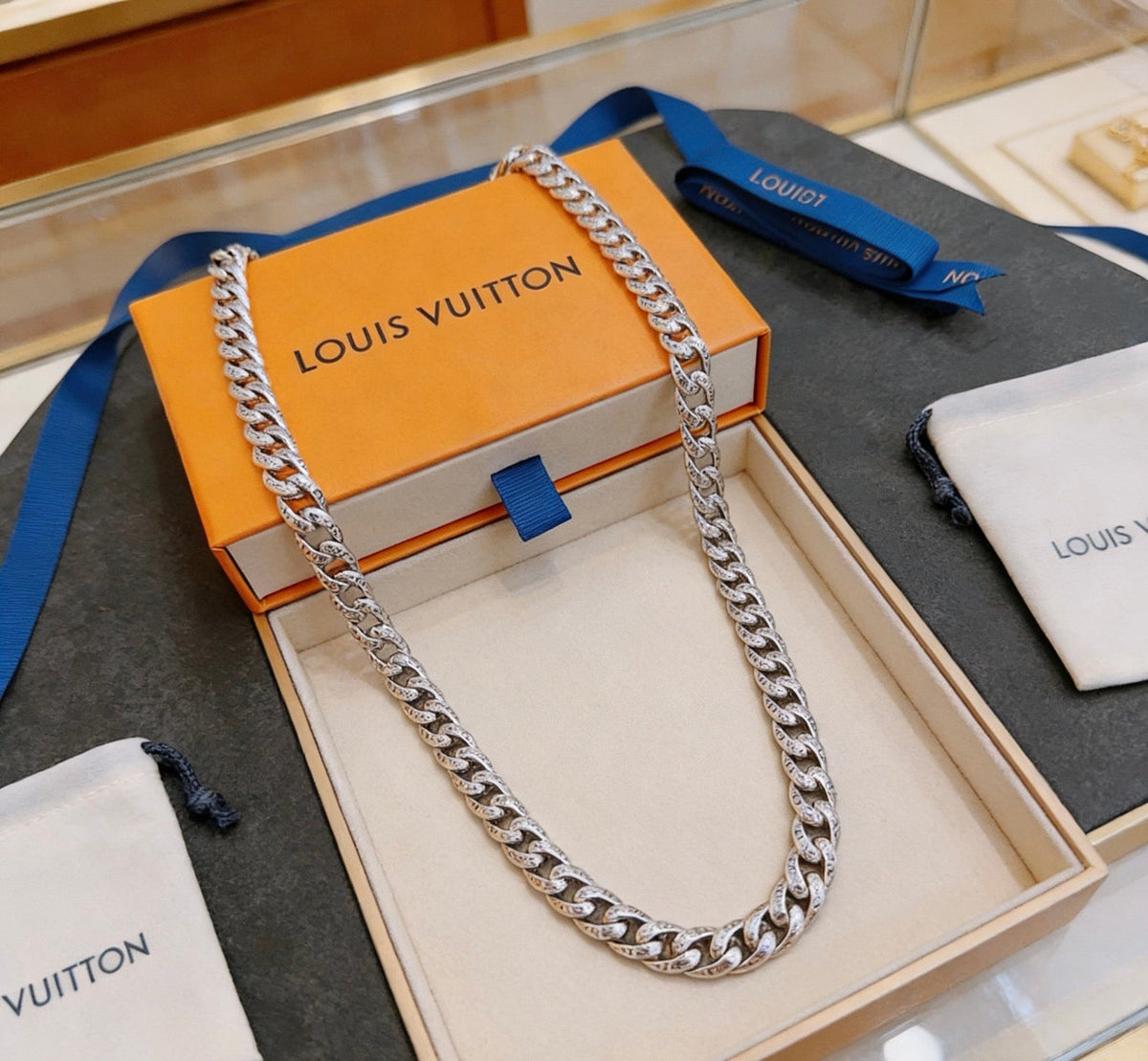 Martin Graham pendant necklace in polished metal-tone – styled product view