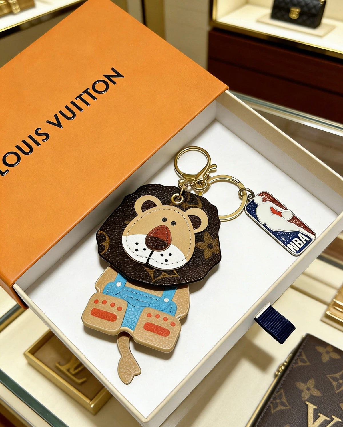 Martin Graham keychain in polished metal-tone – styled product view