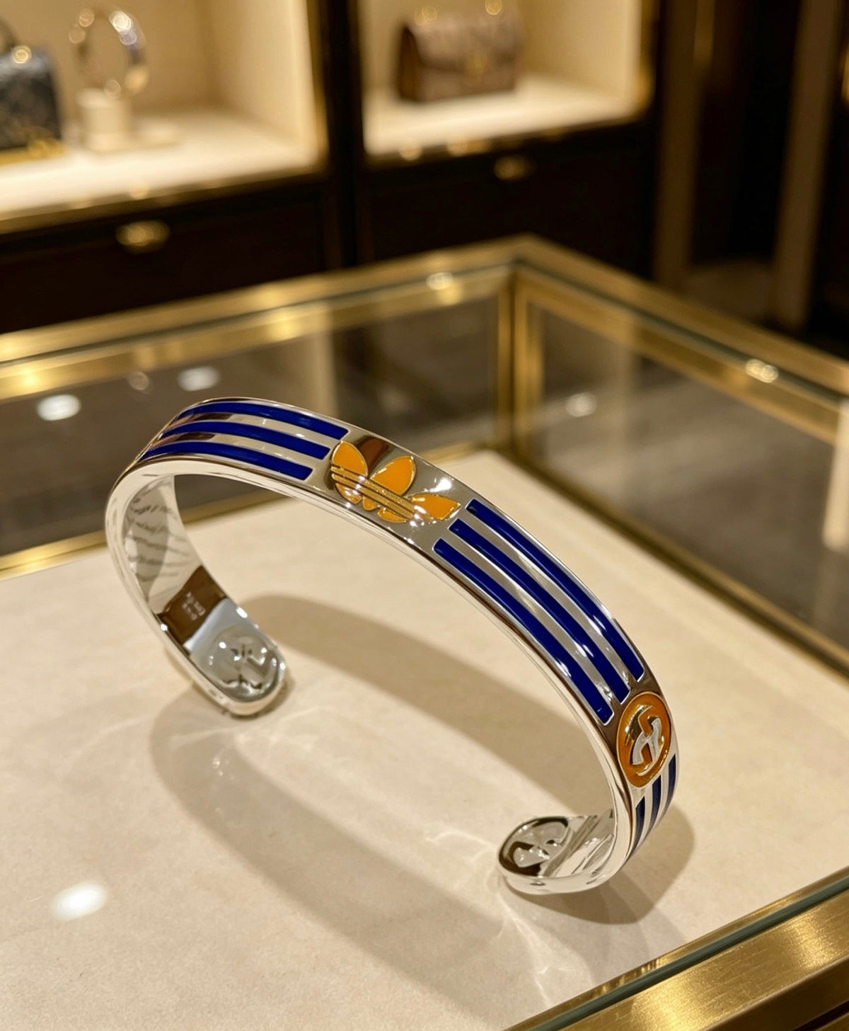 Martin Graham bangle in polished metal-tone – front product view