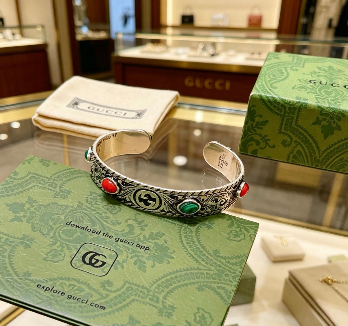 Martin Graham bangle in polished metal-tone – front product view