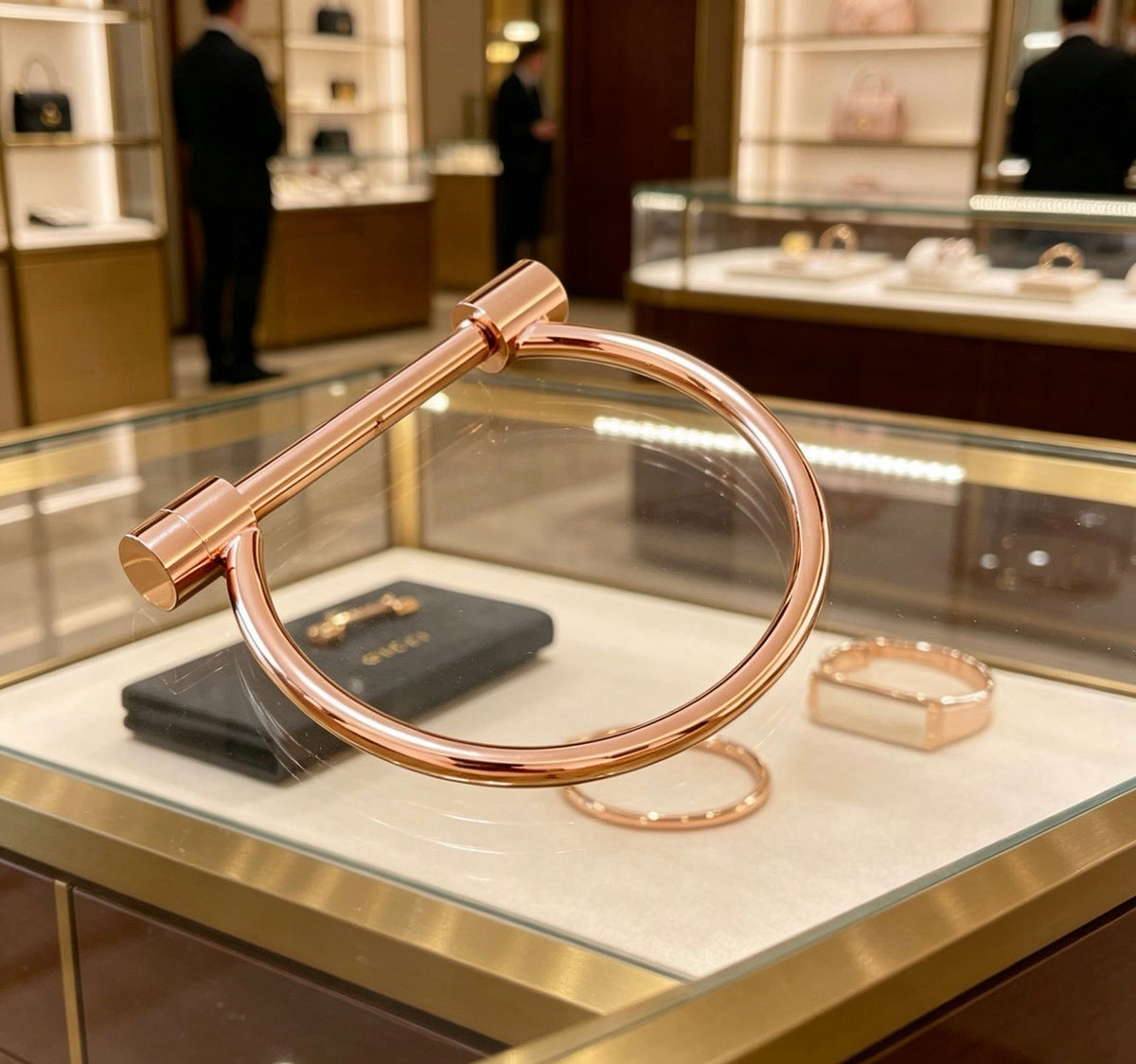 Martin Graham bangle in polished metal-tone – front product view
