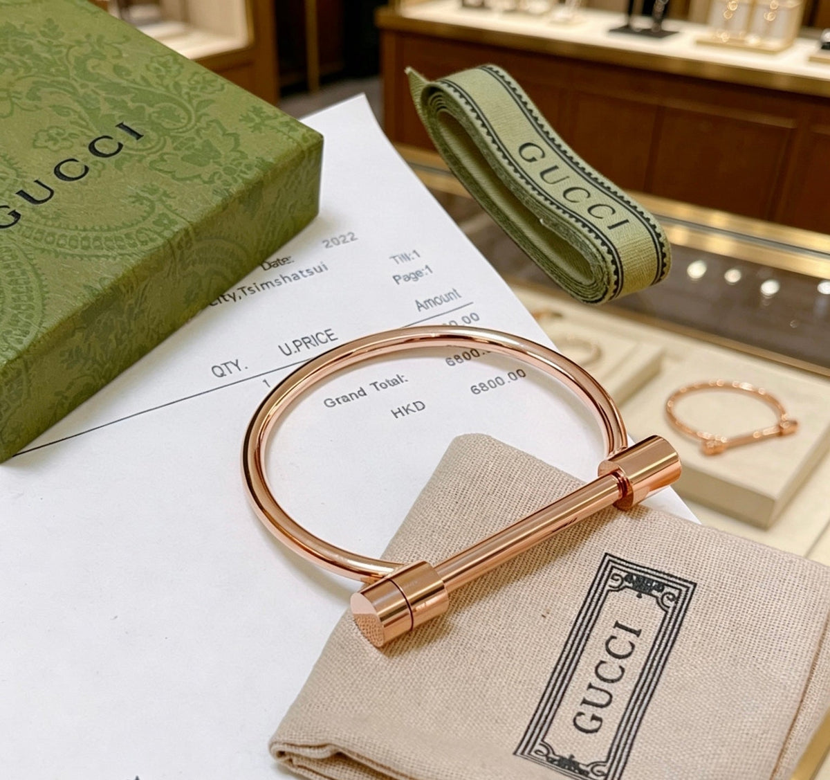 Martin Graham bangle in polished metal-tone – close-up detail