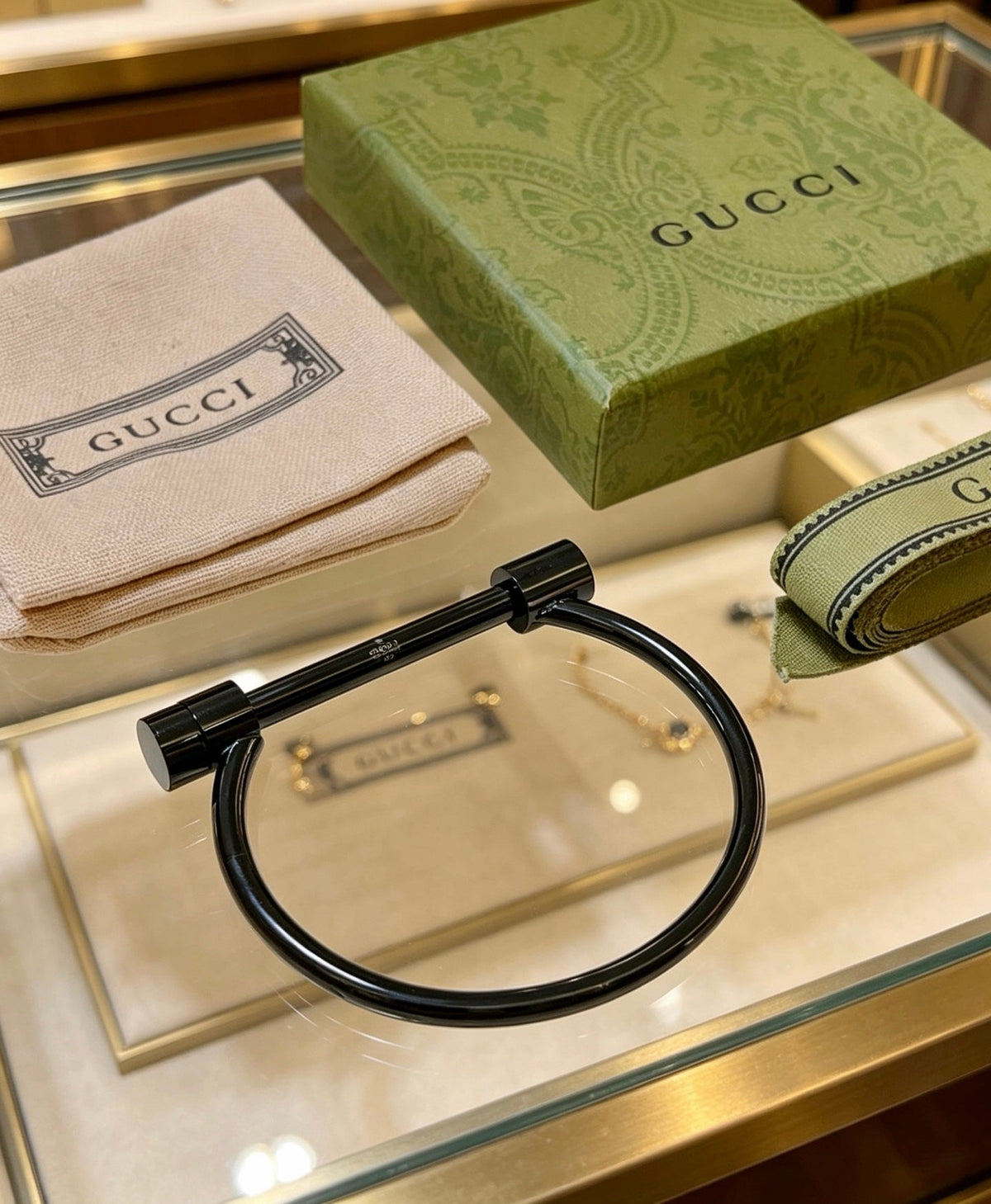Martin Graham bangle in polished metal-tone – front product view
