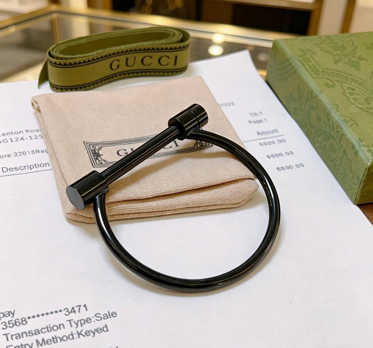 Martin Graham bangle in polished metal-tone – front product view